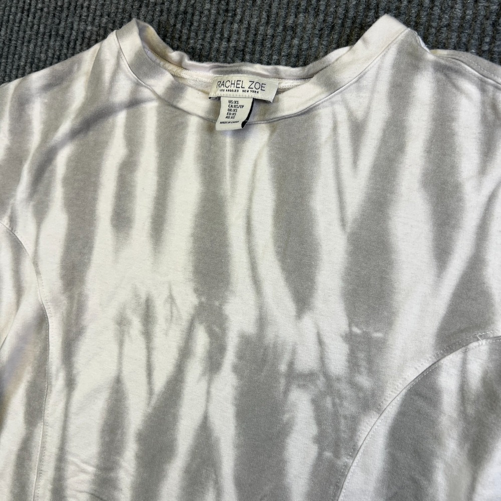 Rachel Zoe Womens XS Tie-Dye Drawstring Hem 3/4 Sleeve Rayon Top‎